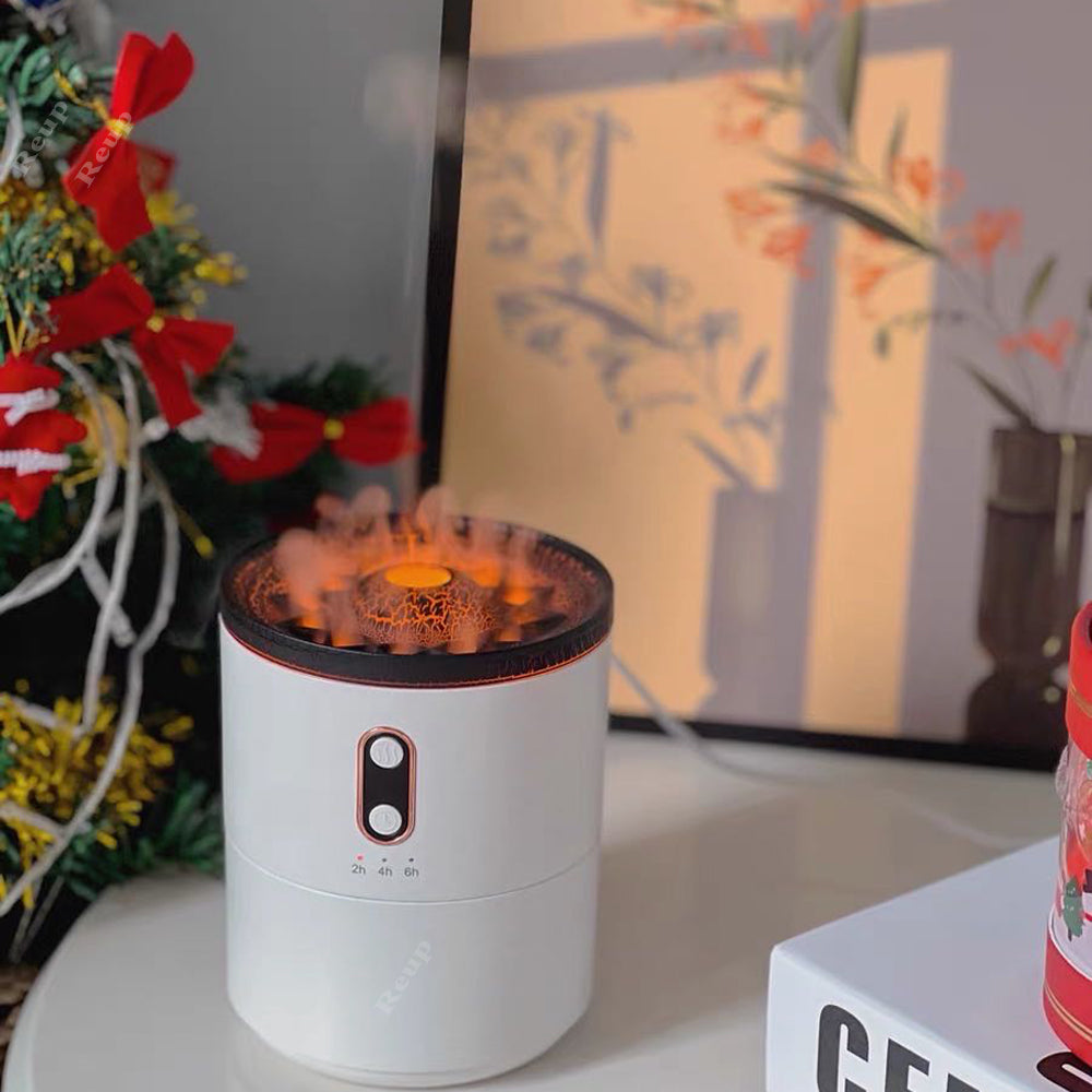 Vulkaan vlam diffuser met kwallennevel en nachtlicht