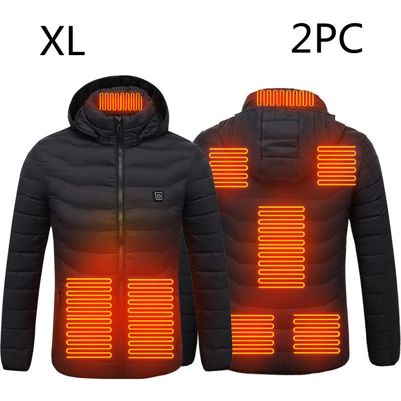 Verwarmde jas op USB met 8 zones, set van twee stuks