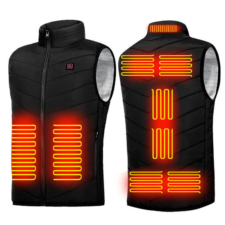 Verwarmde jas op USB met 2, 4 of 9 verwarmingszones, S-6XL