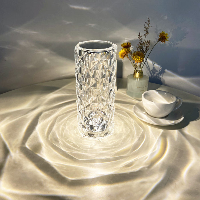 Warmteparadijs Kristallen rozenlamp met lichtprojectie en touchbediening