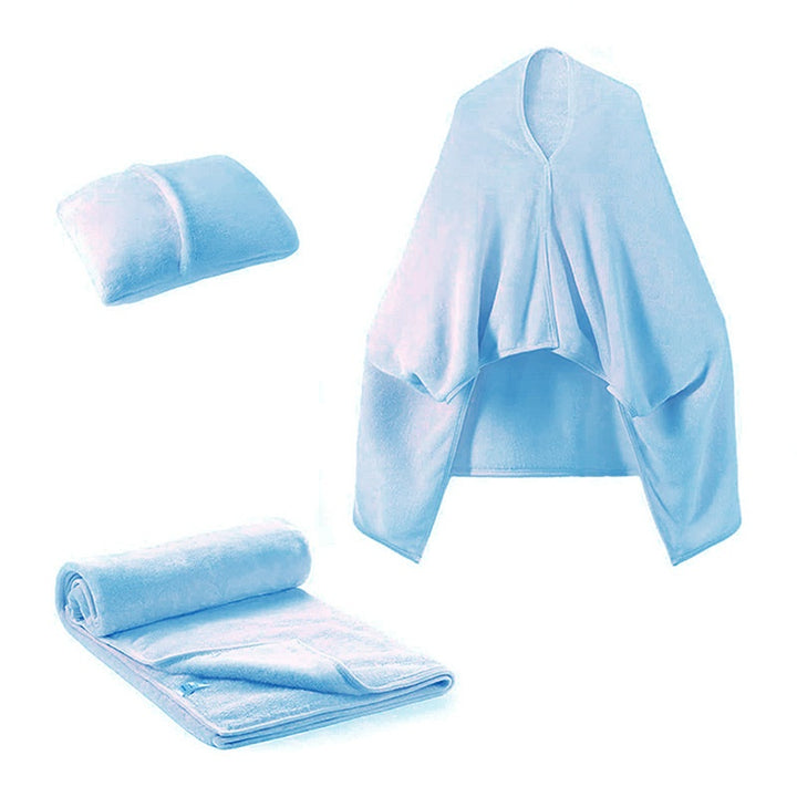 Fleece deken als omslagdoek met knopen