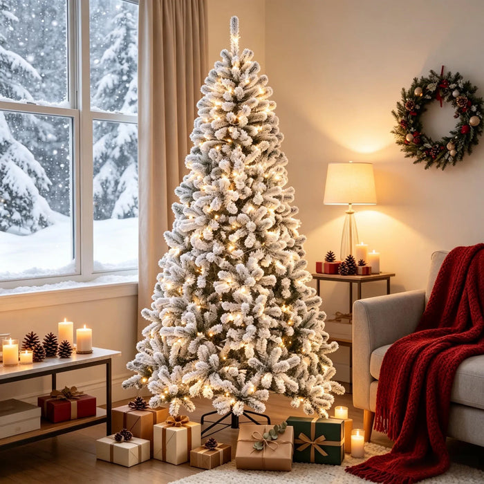 Warmteparadijs Besneeuwde Northern pine 229 cm met 350 warmwitte leds