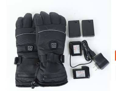 Verwarmde handschoenen met drie temperatuurstanden en accuzakje