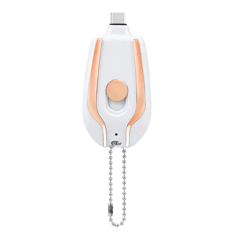 Zwarte mini powerbank als sleutelhanger
