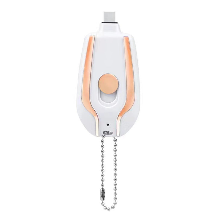 Zwarte mini powerbank als sleutelhanger