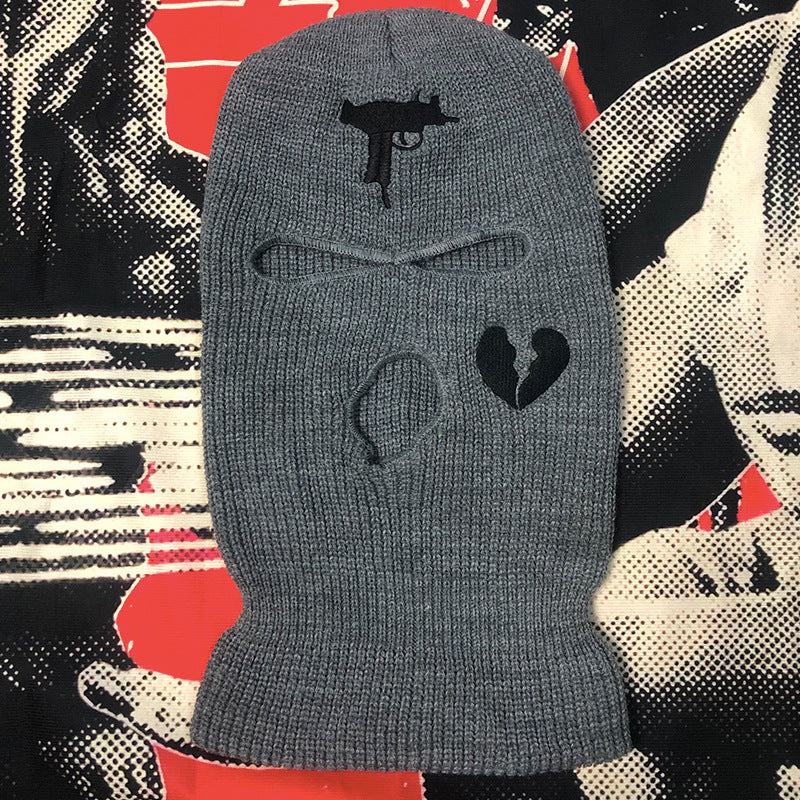 Gebreid skimasker met drie gaten, in veel kleuren