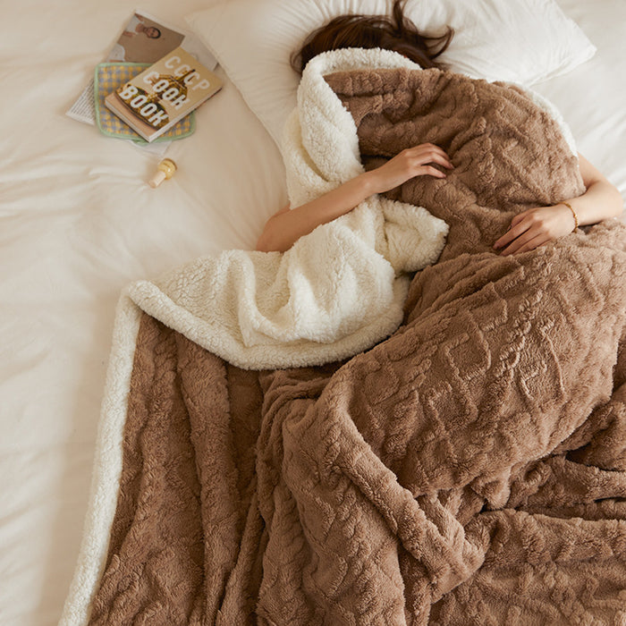 Warmteparadijs Dikke getufte fleece plaid met zachte lamswol-achterkant
