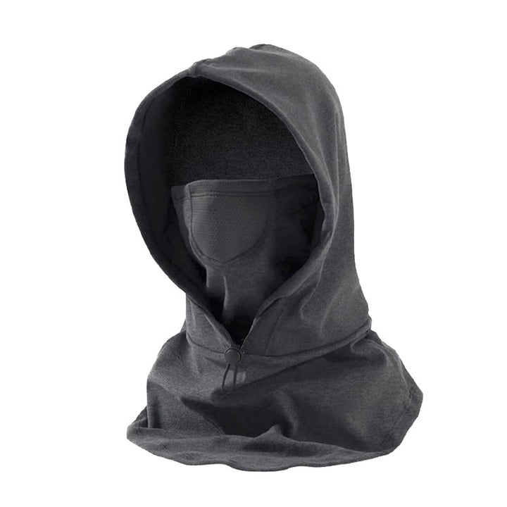 Warmteparadijs™ Winddicht gezichtsmasker met capuchon en nekwarmer voor fietsen