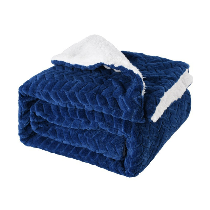 Warmteparadijs Dubbellaagse fleece deken met dikke sherpa achterkant