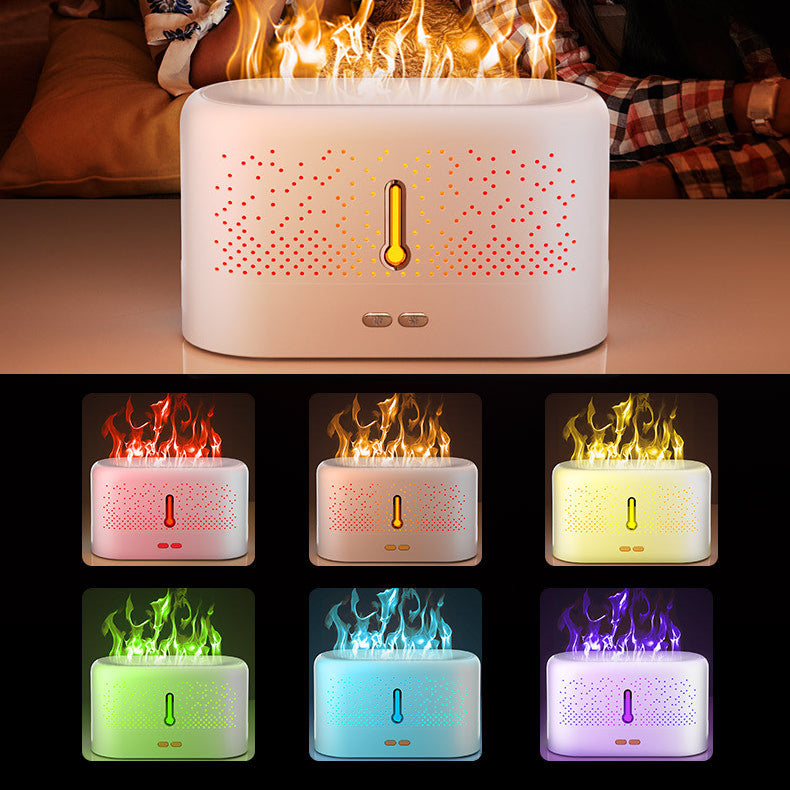 Aroma diffuser met vlameffect en USB-voeding, in wit