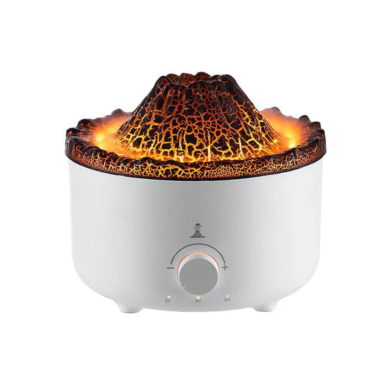 Stille vulkaan diffuser met oranje en blauw vlamlicht
