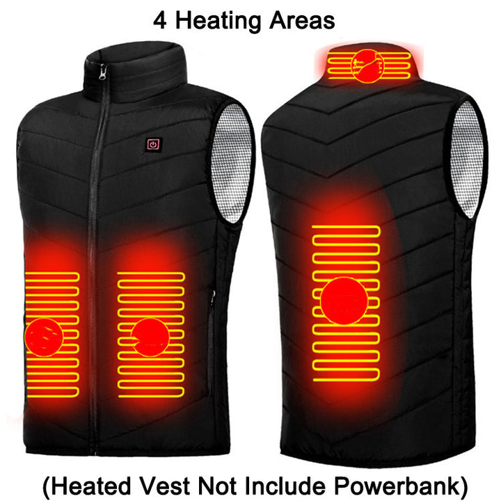 Verwarmde jas op USB met 2, 4 of 9 verwarmingszones, S-6XL