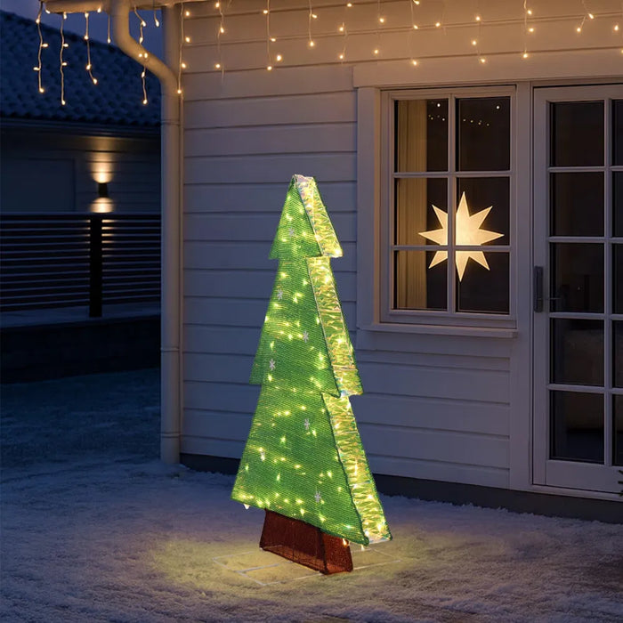 Warmteparadijs Verlichte kerstboom-silhouet 120 cm met 110 leds voor buiten