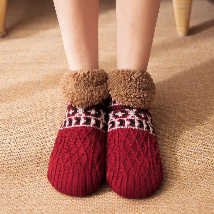 Warmteparadijs Gebreide huissokken met fleece boord en antislipzool