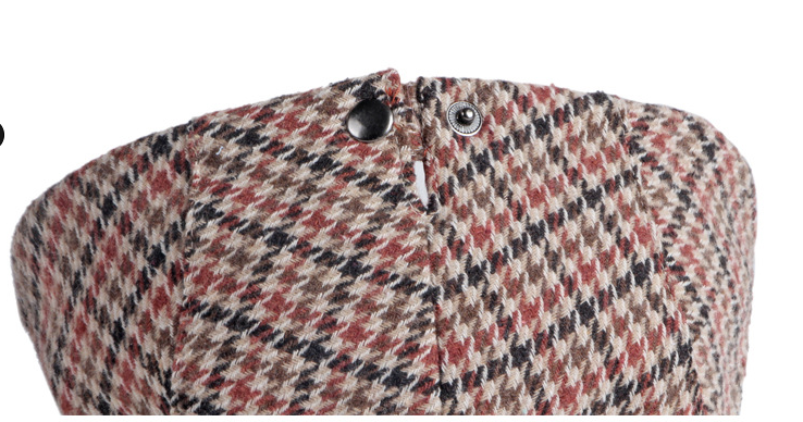 Flatcap met pied-de-poulepatroon
