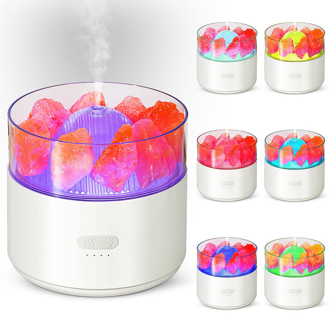 Aroma diffuser met zoutkristal, koele nevel en nachtlampje