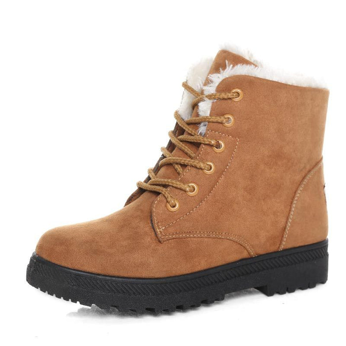 Warmteparadijs Hoge snowboots voor dames met veters en warme wolvoering