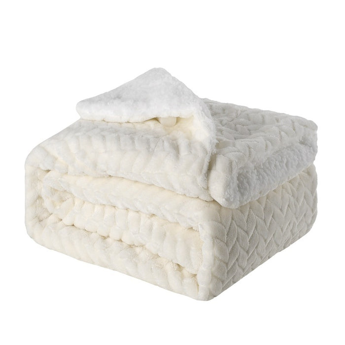 Warmteparadijs Dubbellaagse fleece deken met dikke sherpa achterkant