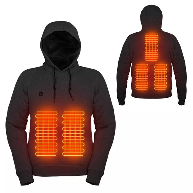 Verwarmde hoodie met USB voor dames en heren, licht en warm