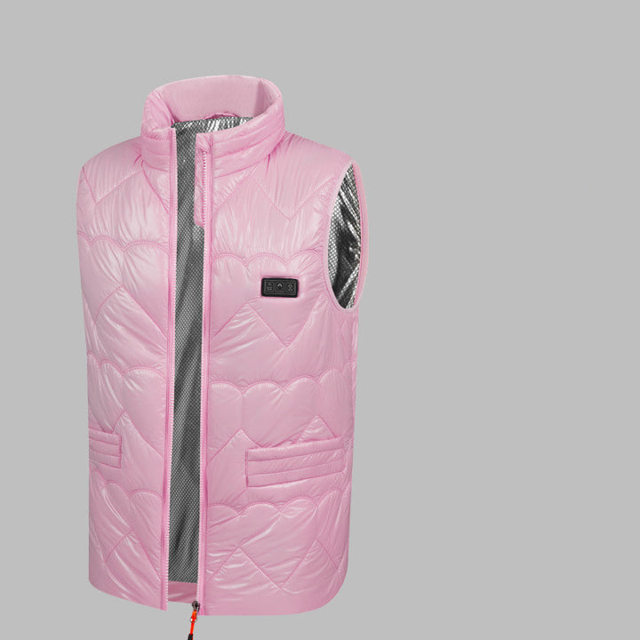 Verwarmd vest voor dames op USB met drie bedieningsknoppen
