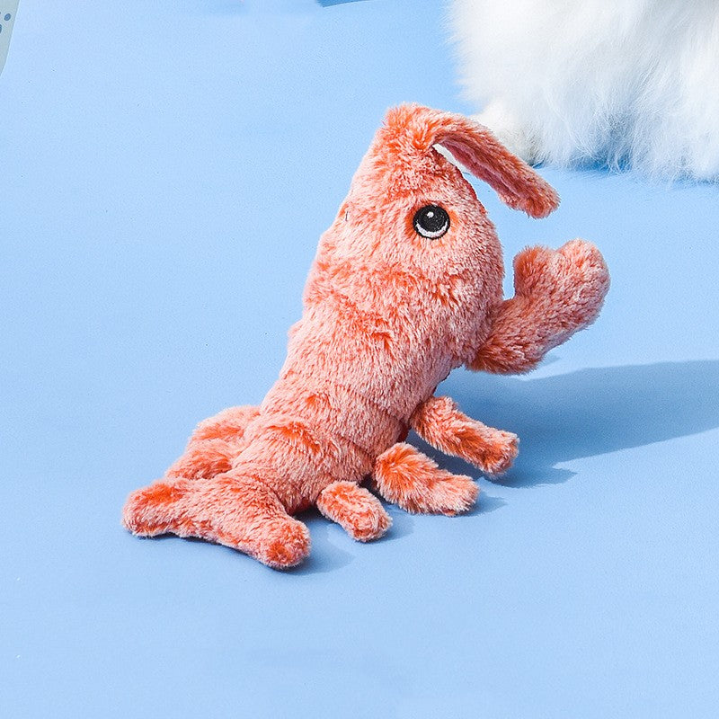 Oranje pluche kreeft kattenspeelgoed