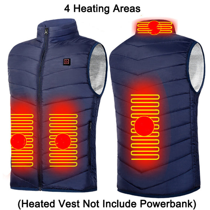 Verwarmde jas op USB met 2, 4 of 9 verwarmingszones, S-6XL