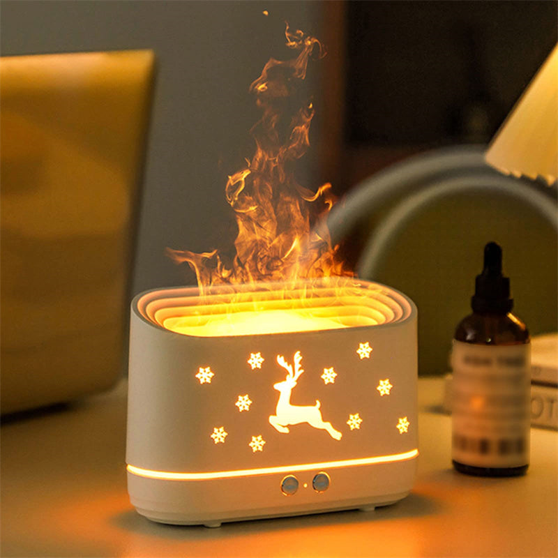 Vlam diffuser met rendierdesign en realistisch vlameffect
