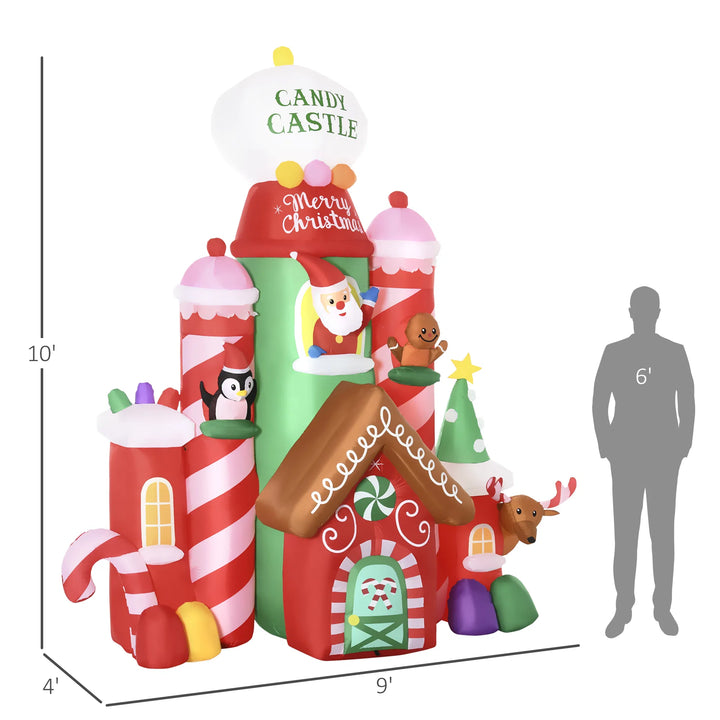 Opblaasbaar kerstkasteel met kerstman en rendier