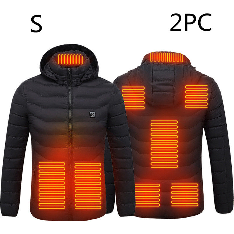 Verwarmde jas op USB met 8 zones, set van twee stuks