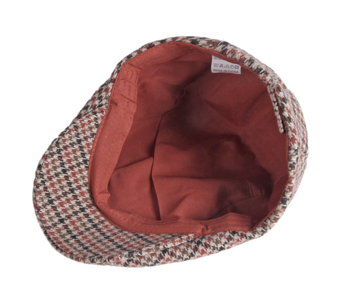 Flatcap met pied-de-poulepatroon