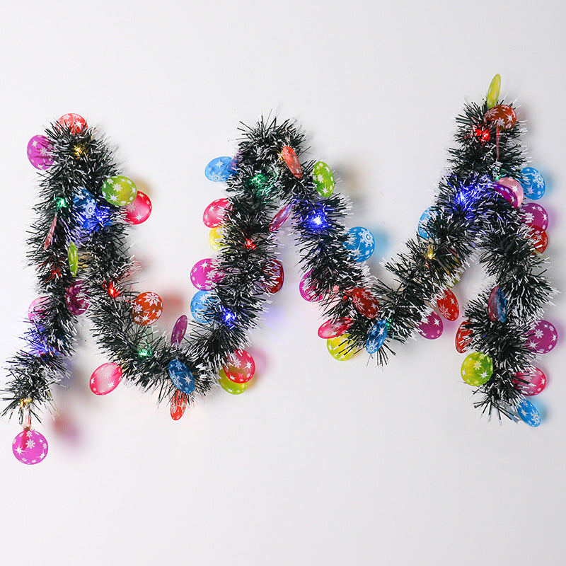 Kerstslinger met leds en kerstmannetjes