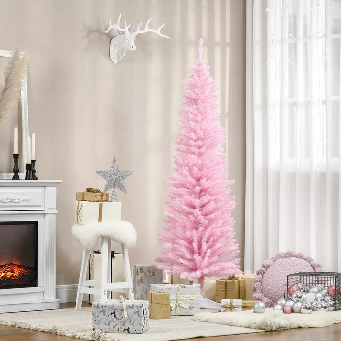 Warmteparadijs Roze smalle kerstboom zonder verlichting, 180 cm