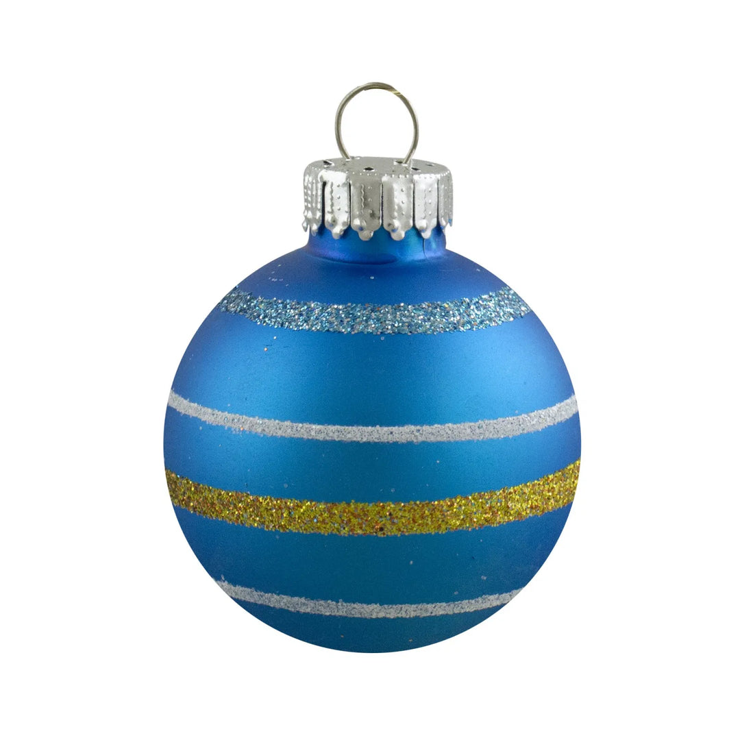Tien gekleurde matglazen kerstballen