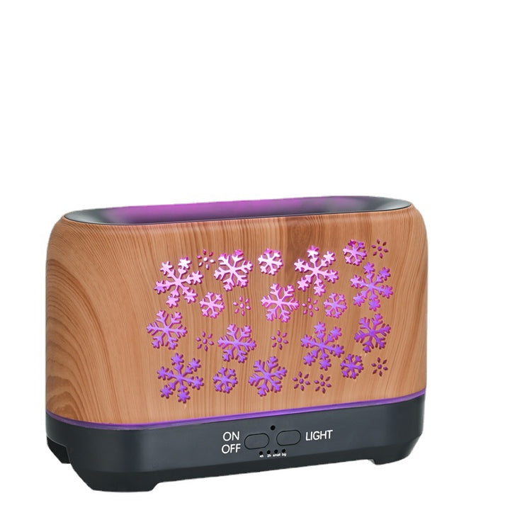 Aroma diffuser met vlameffect en sneeuwvlokpatroon, 220 ml