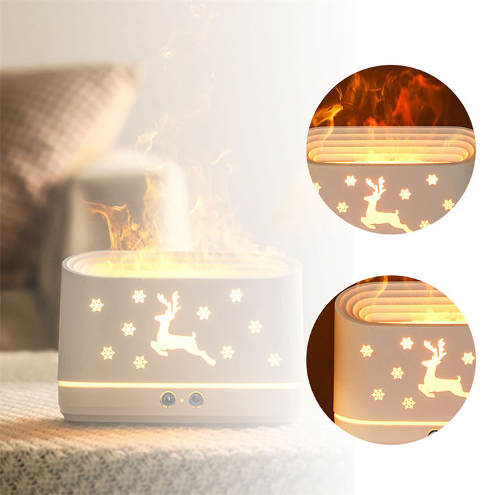 Vlam diffuser met rendierdesign en realistisch vlameffect