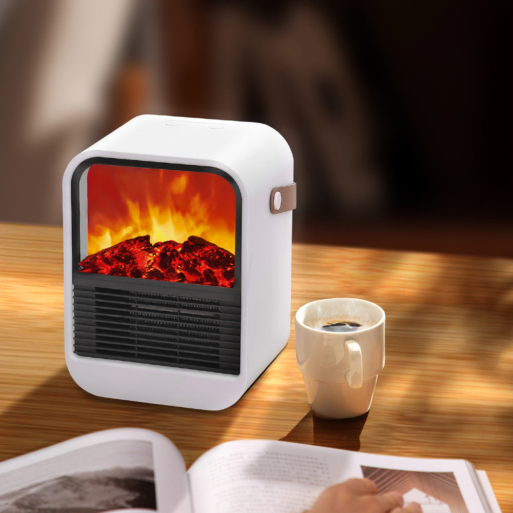 Witte mini kachel met vlameffect