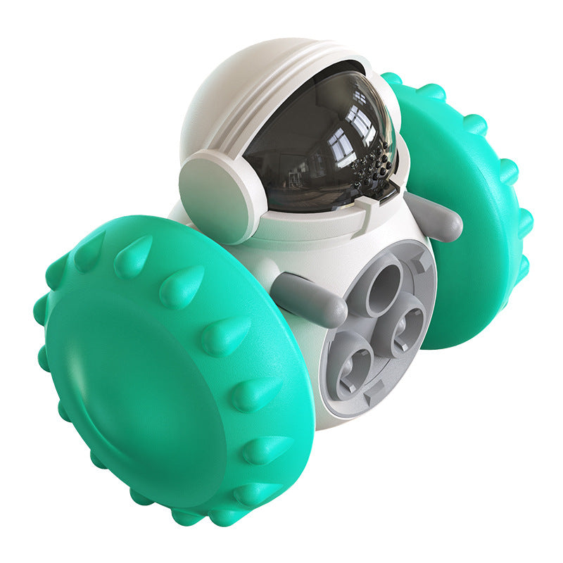 Gele snackrobot met hondenbrokjes