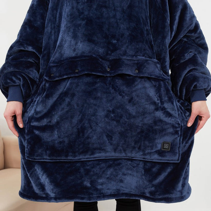 Warmteparadijs™ USB-verwarmde deken met capuchon van zachte flanel