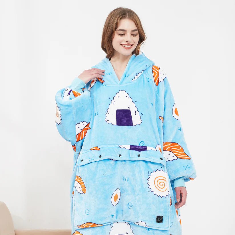 Warmteparadijs™ USB-verwarmde deken met capuchon van zachte flanel