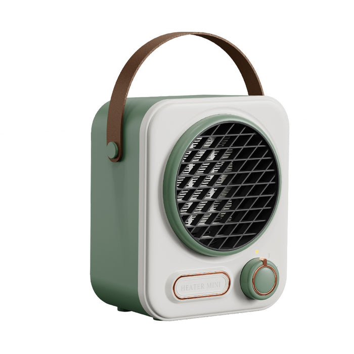 Warmteparadijs Retro ventilatorkachel met handvat in leerlook, 1000 W