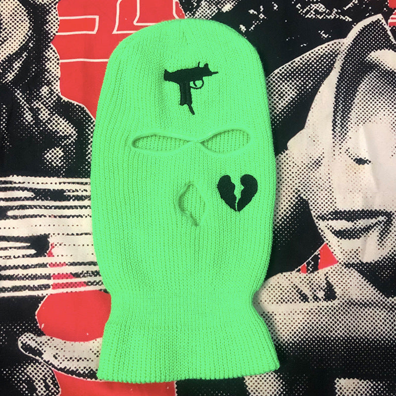 Gebreid skimasker met drie gaten, in veel kleuren