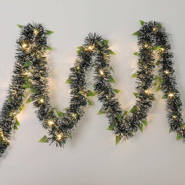 Kerstslinger met leds en kerstmannetjes