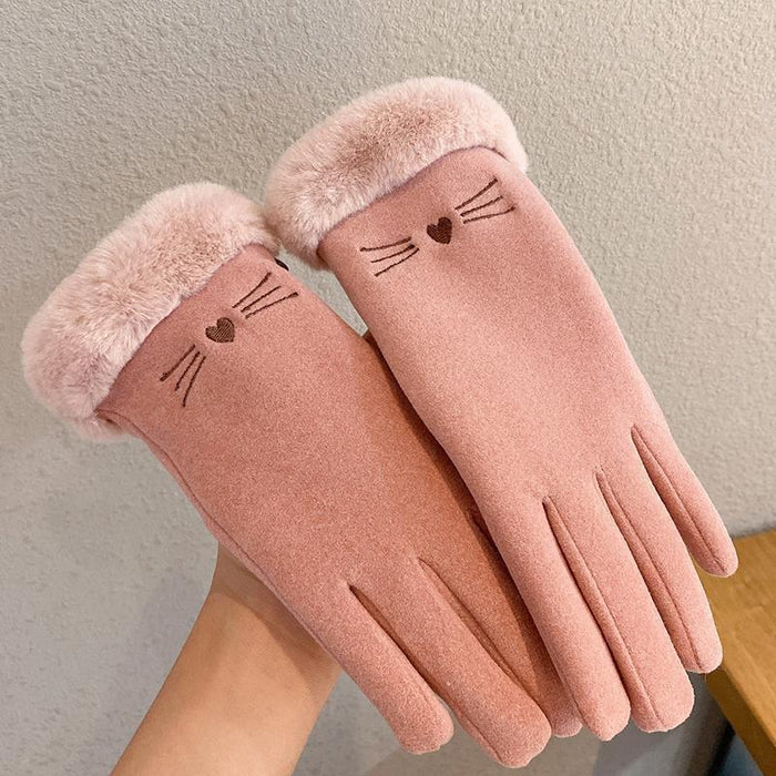 Warmteparadijs Suède-look handschoenen met fleece en pluche boord