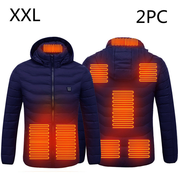 Verwarmde jas op USB met 8 zones, set van twee stuks