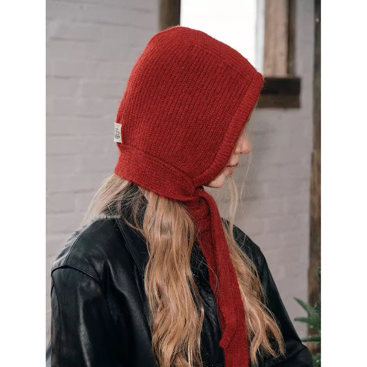 Retro bivakmuts met oorbescherming van wolmix