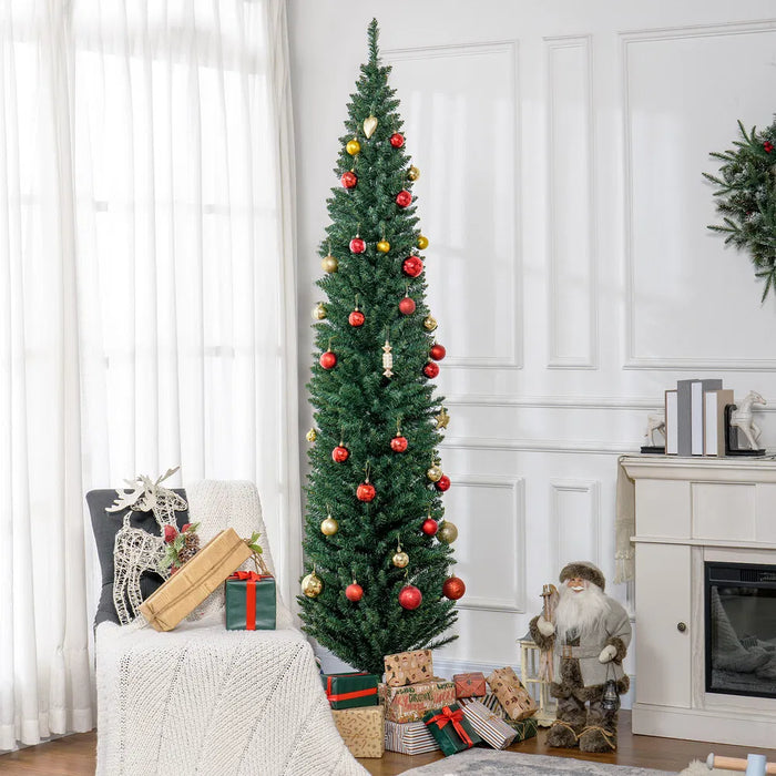 Warmteparadijs Groene smalle kerstboom 240 cm zonder verlichting