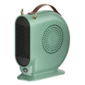 Kleine ventilatorkachel met handvat in leerlook