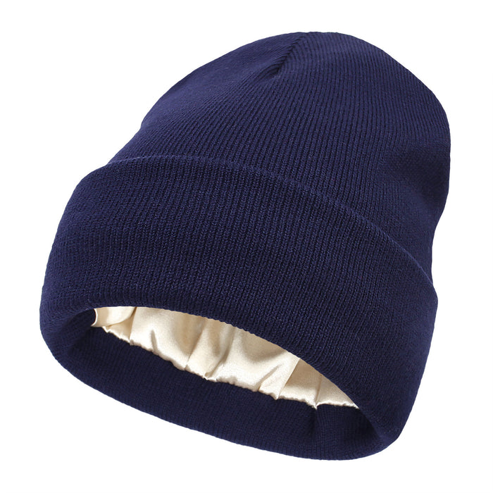 Warmteparadijs Omslagbeanie met satijnen voering voor gladder haar