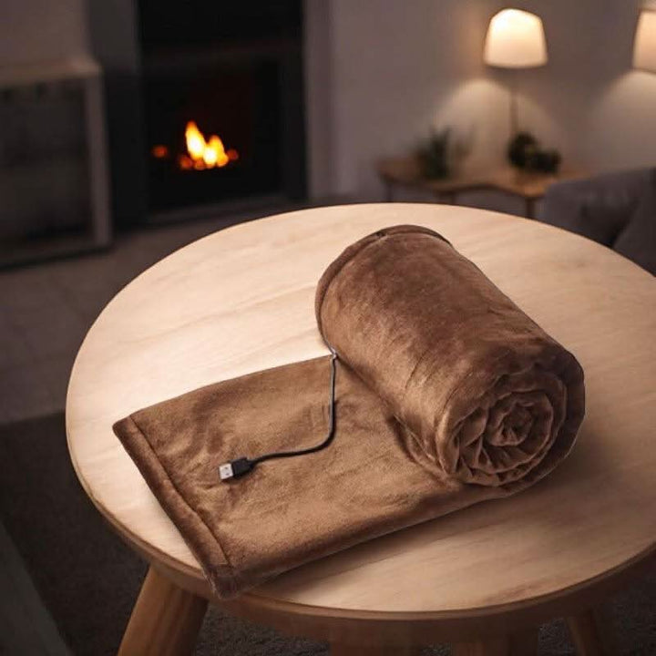 Warmteparadijs™ Draagbare USB-warmtedeken van flanel met drie standen