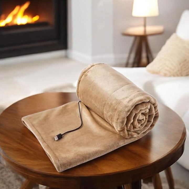 Warmteparadijs™ Draagbare USB-warmtedeken van flanel met drie standen